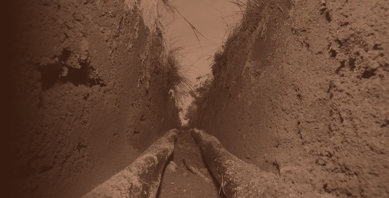 Close look into a cable trench